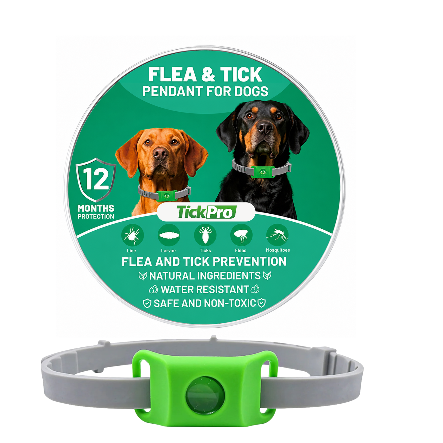 TickPro™ - 12 Months Natural Flea and Tick Tags for Dogs