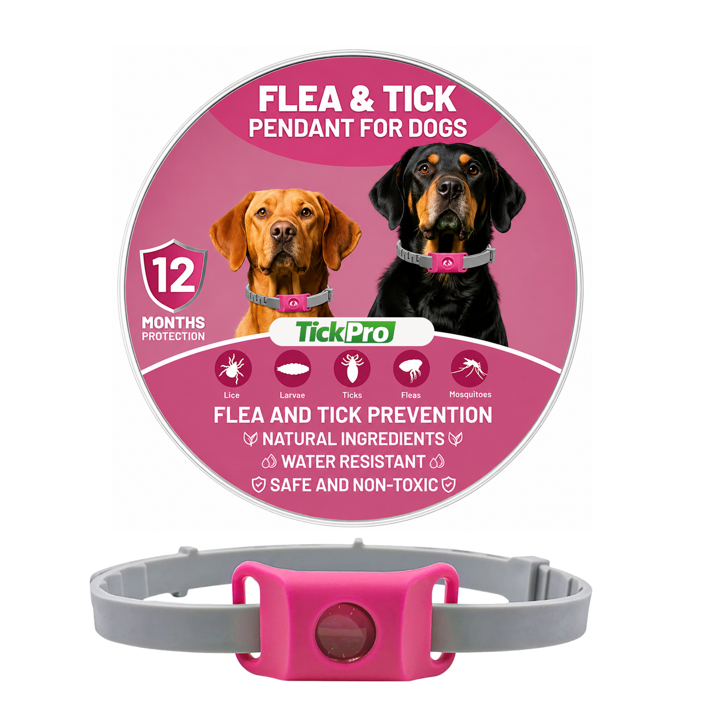 TickPro™ - 12 Months Natural Flea and Tick Tags for Dogs