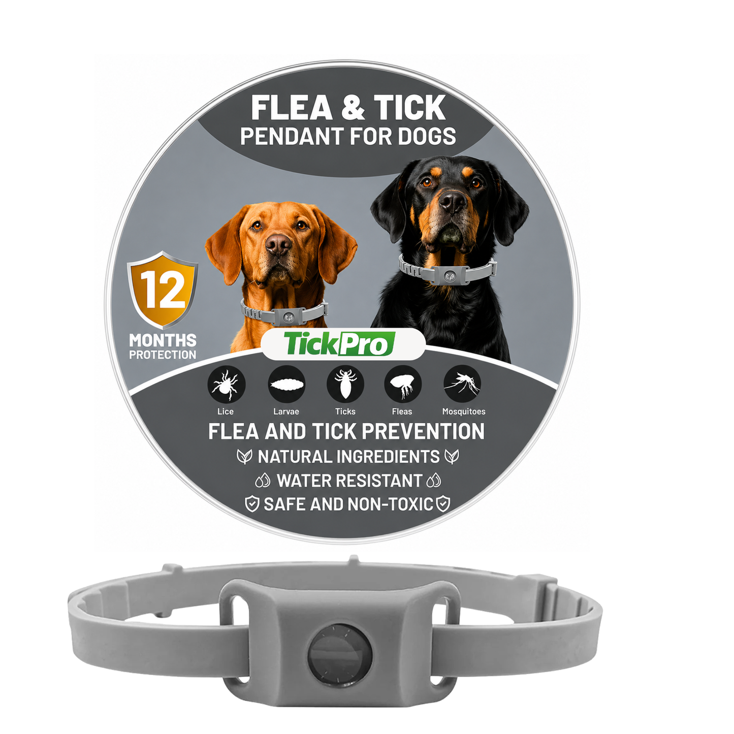 TickPro™ - 12 Months Natural Flea and Tick Tags for Dogs