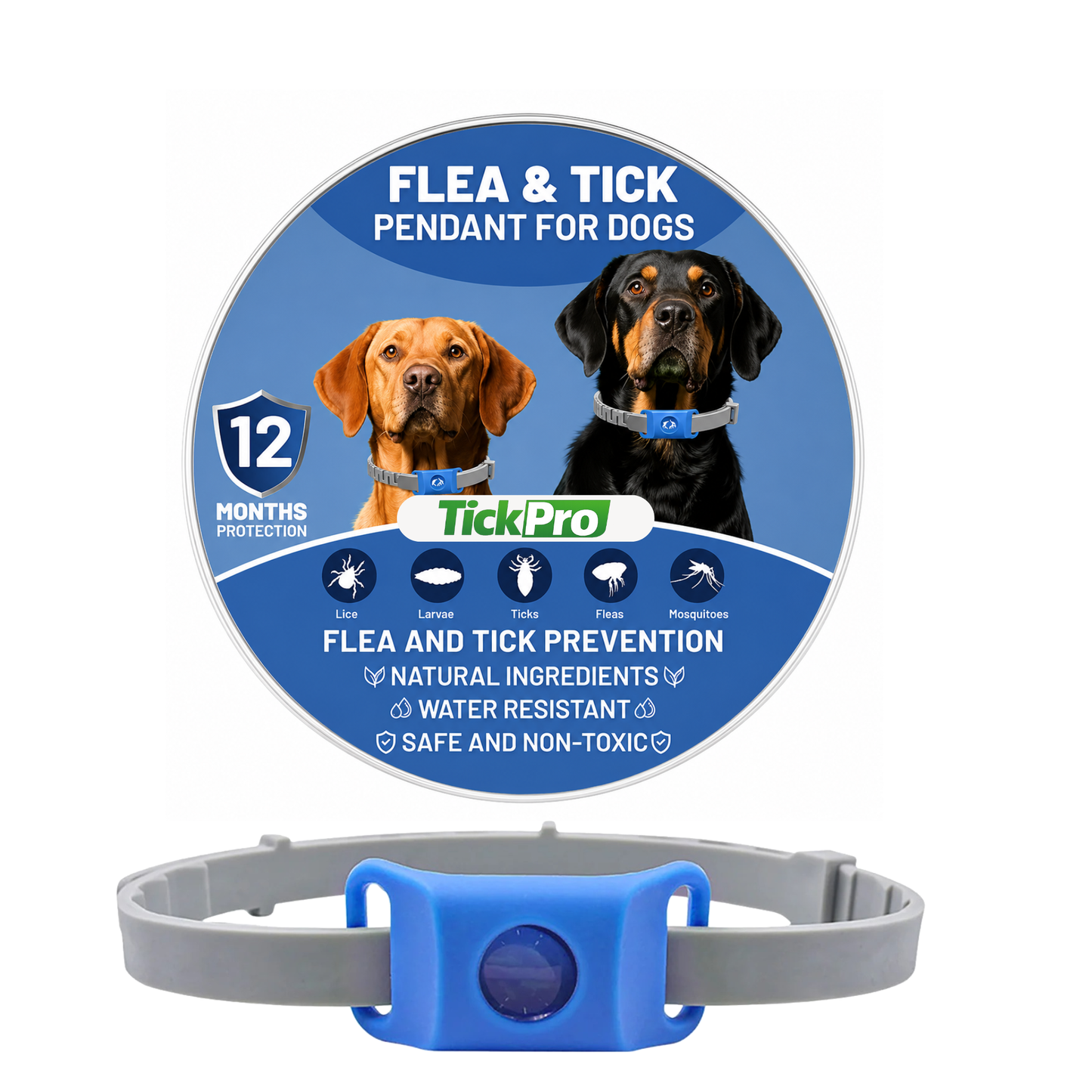 TickPro™ - 12 Months Natural Flea and Tick Tags for Dogs