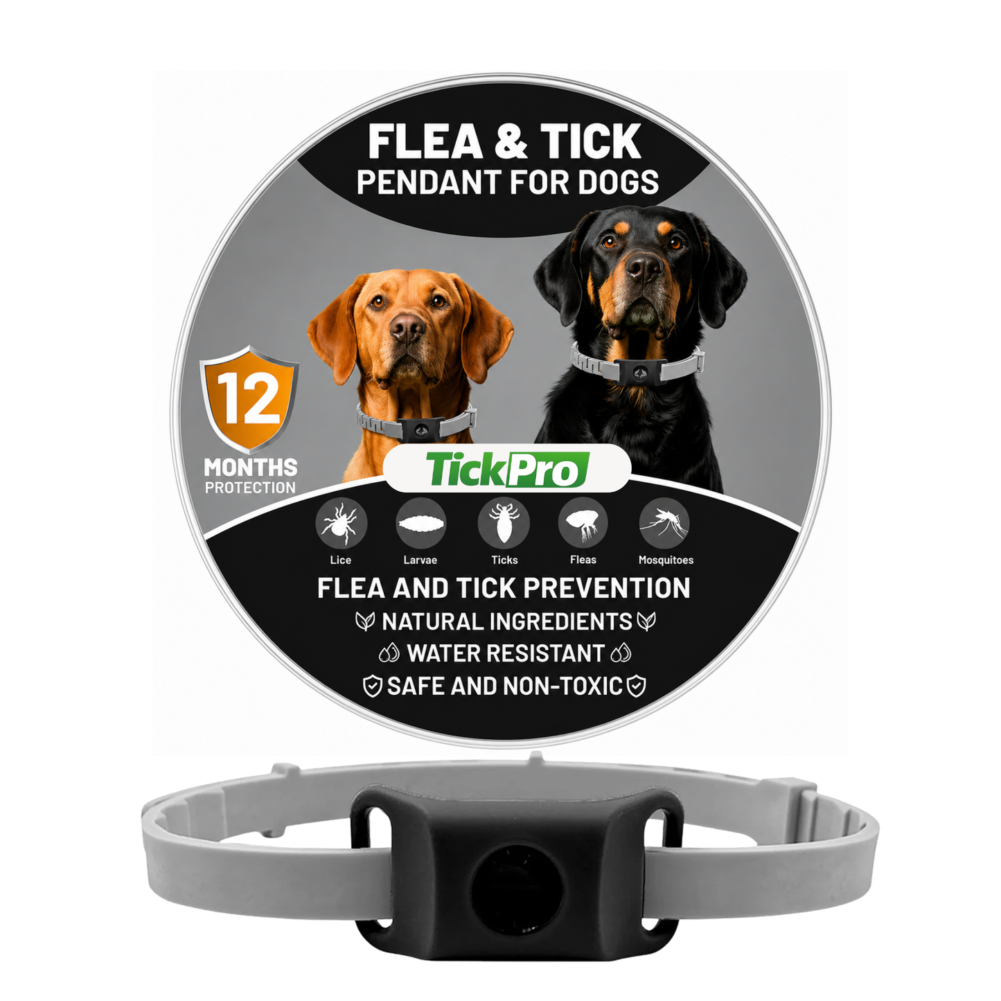 TickPro™ - 12 Months Natural Flea and Tick Tags for Dogs
